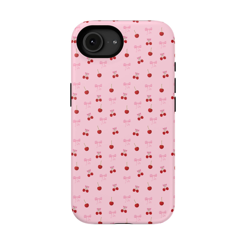 Cherry-Bow Pattern Impact-Resistant Phone Case
