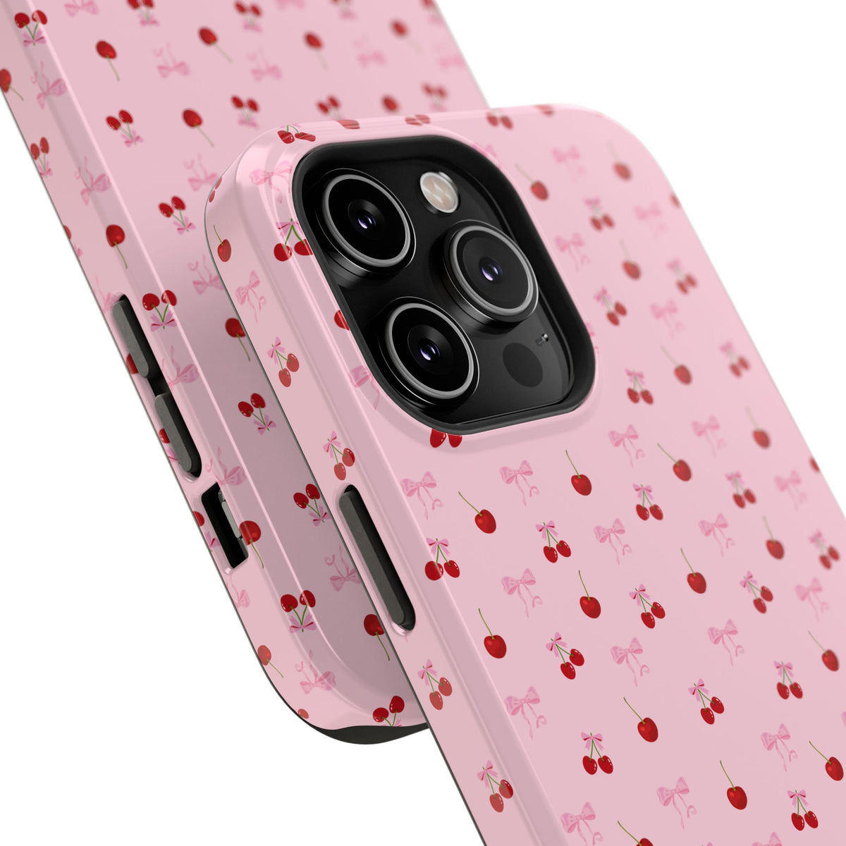 Cherry-Bow Pattern Impact-Resistant Phone Case