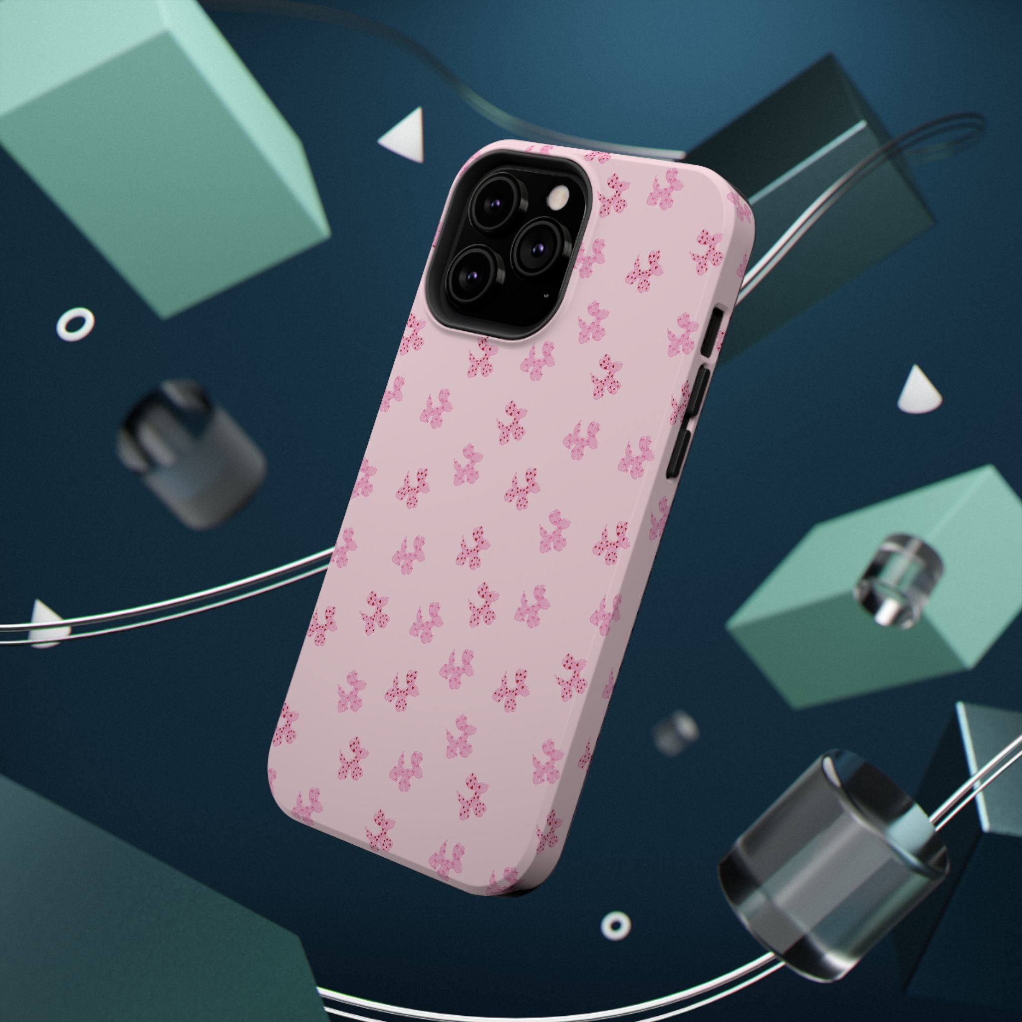 Pink Dog Bow's Cute Pattern Impact-Resistant Phone Case