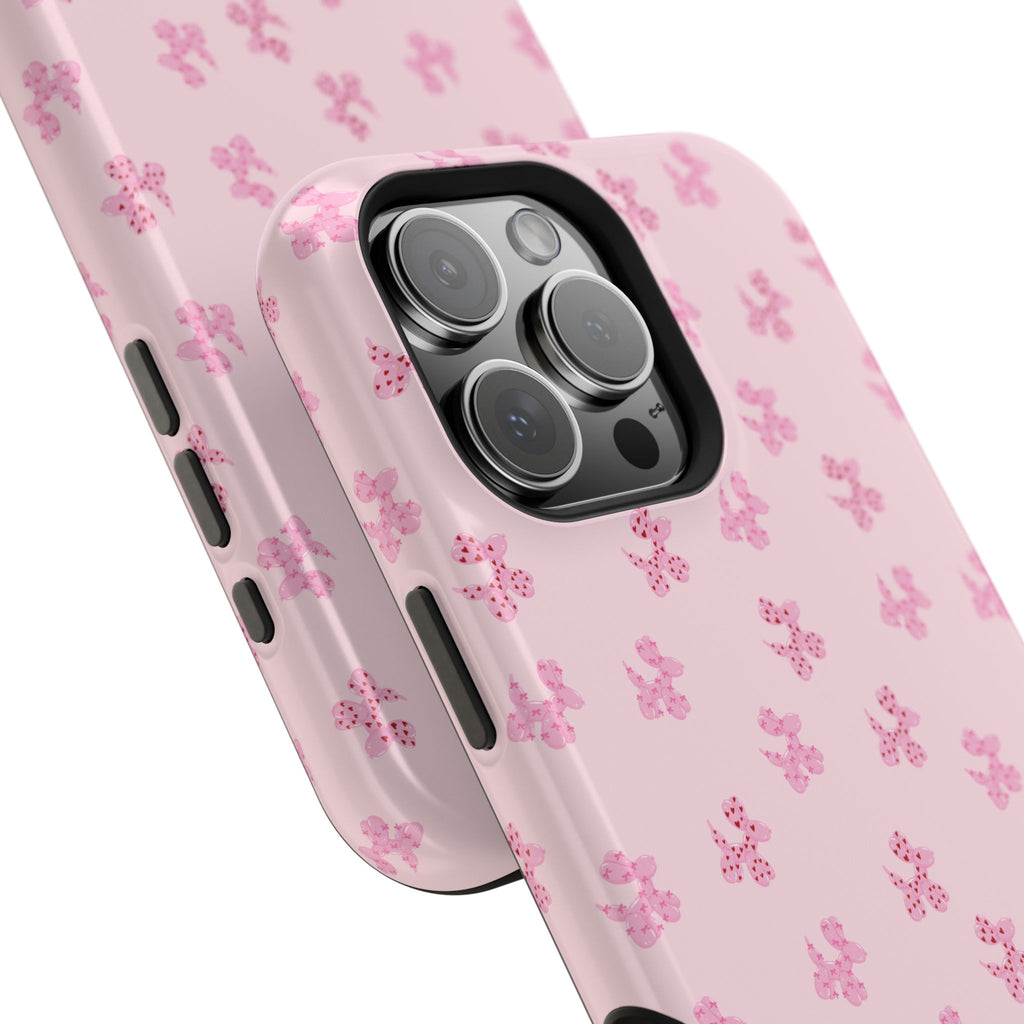 Pink Dog Bow's Cute Pattern Impact-Resistant Phone Case