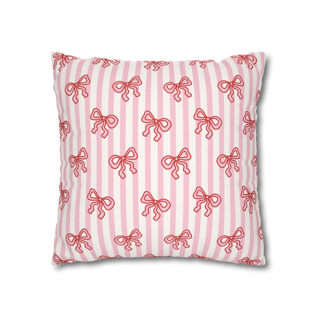 Pink Striped Bow's Pillowcase Cover