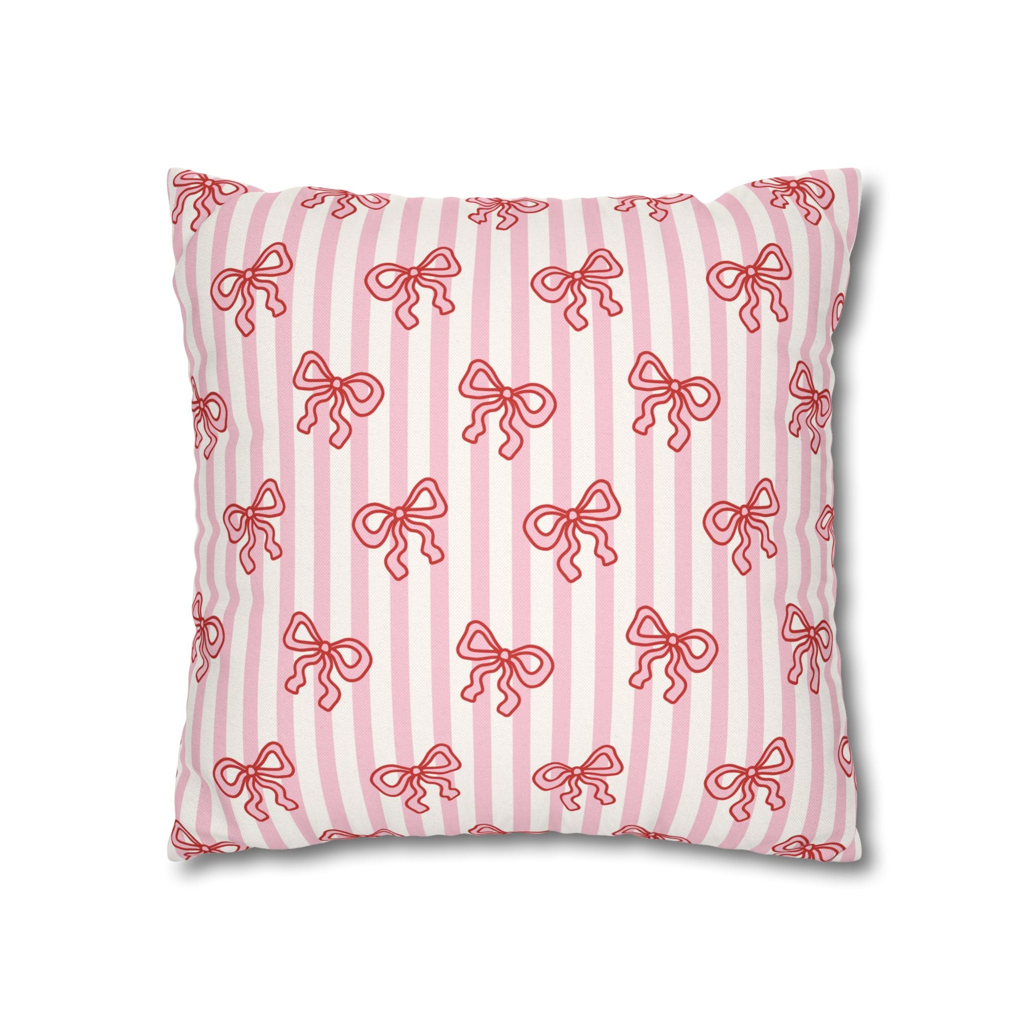 Pink Striped Bow's Pillowcase Cover