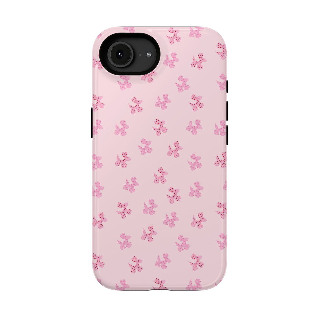 Pink Dog Bow's Cute Pattern Impact-Resistant Phone Case