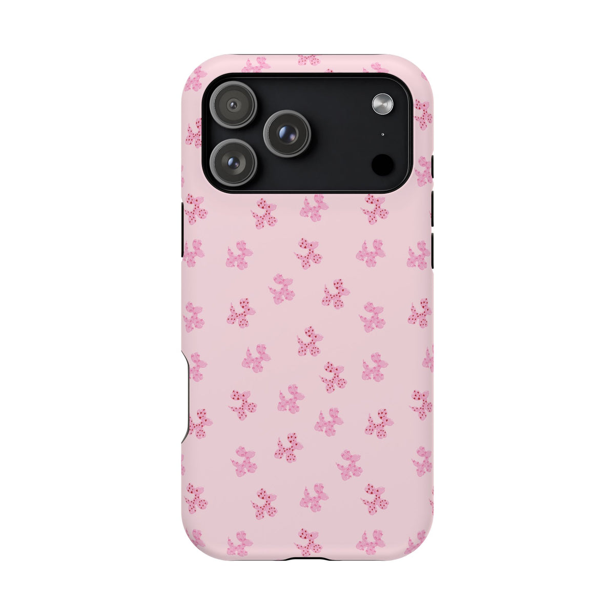 Pink Dog Bow's Cute Pattern Impact-Resistant Phone Case
