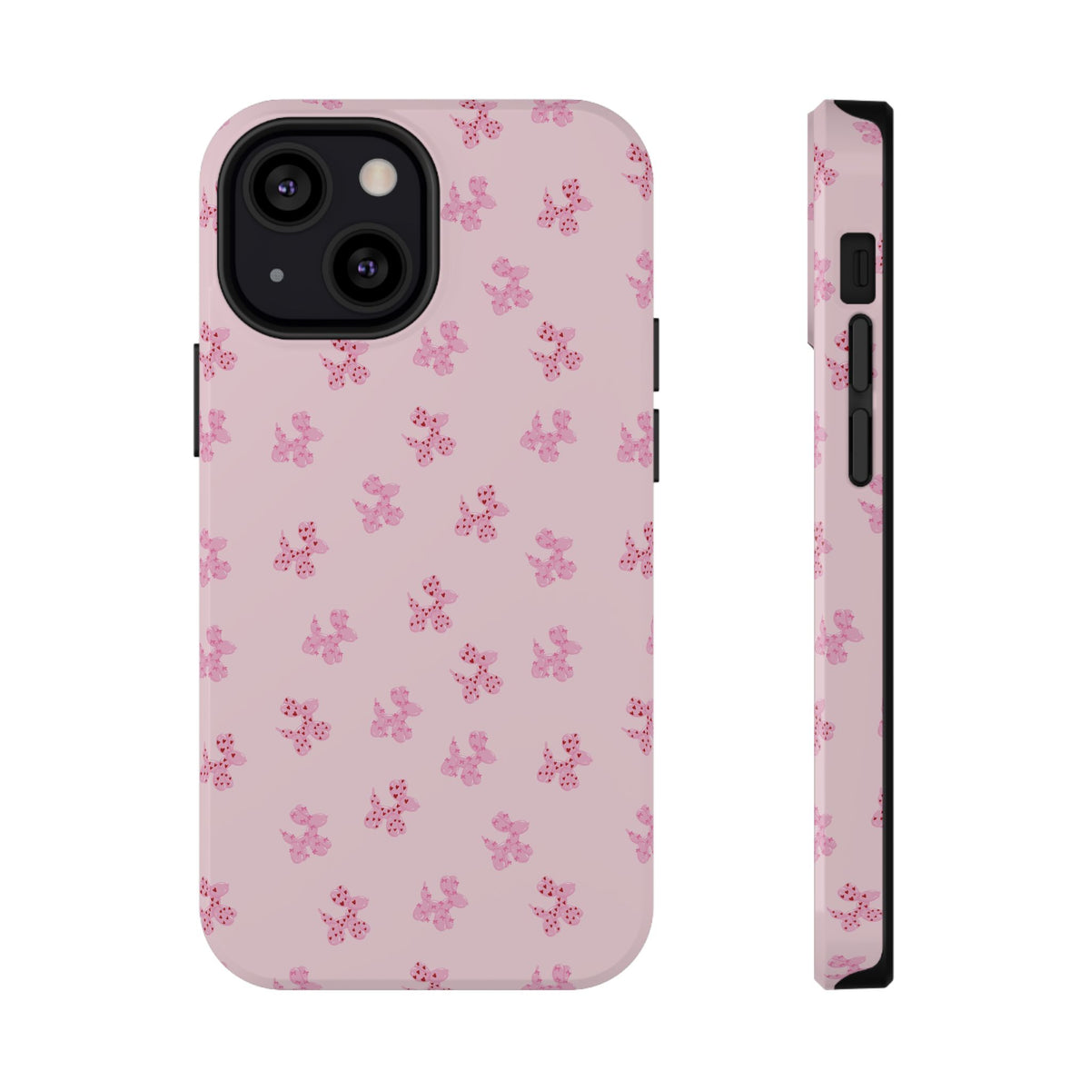Pink Dog Bow's Cute Pattern Impact-Resistant Phone Case