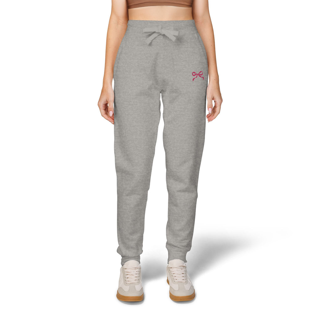 Embroidered Pink Bow Cozy Sweatpants
