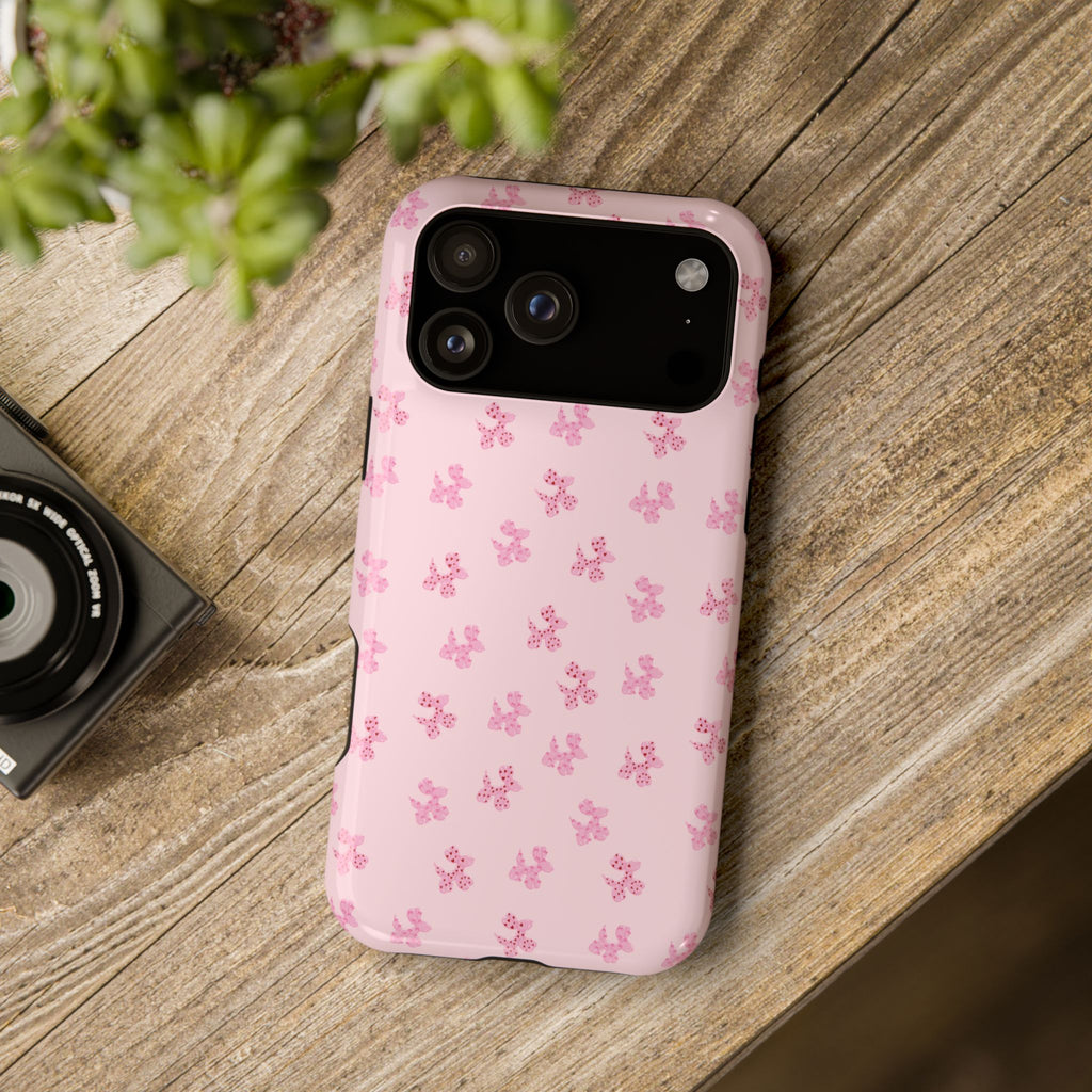 Pink Dog Bow's Cute Pattern Impact-Resistant Phone Case