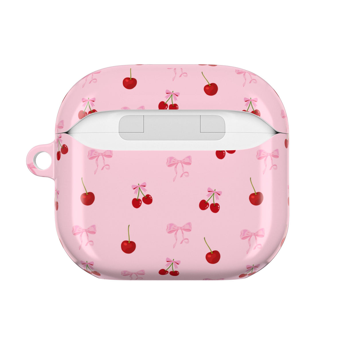 Cherry Bow AirPod Case — Cute Pink Cherry Pattern AirPods Pro Cover