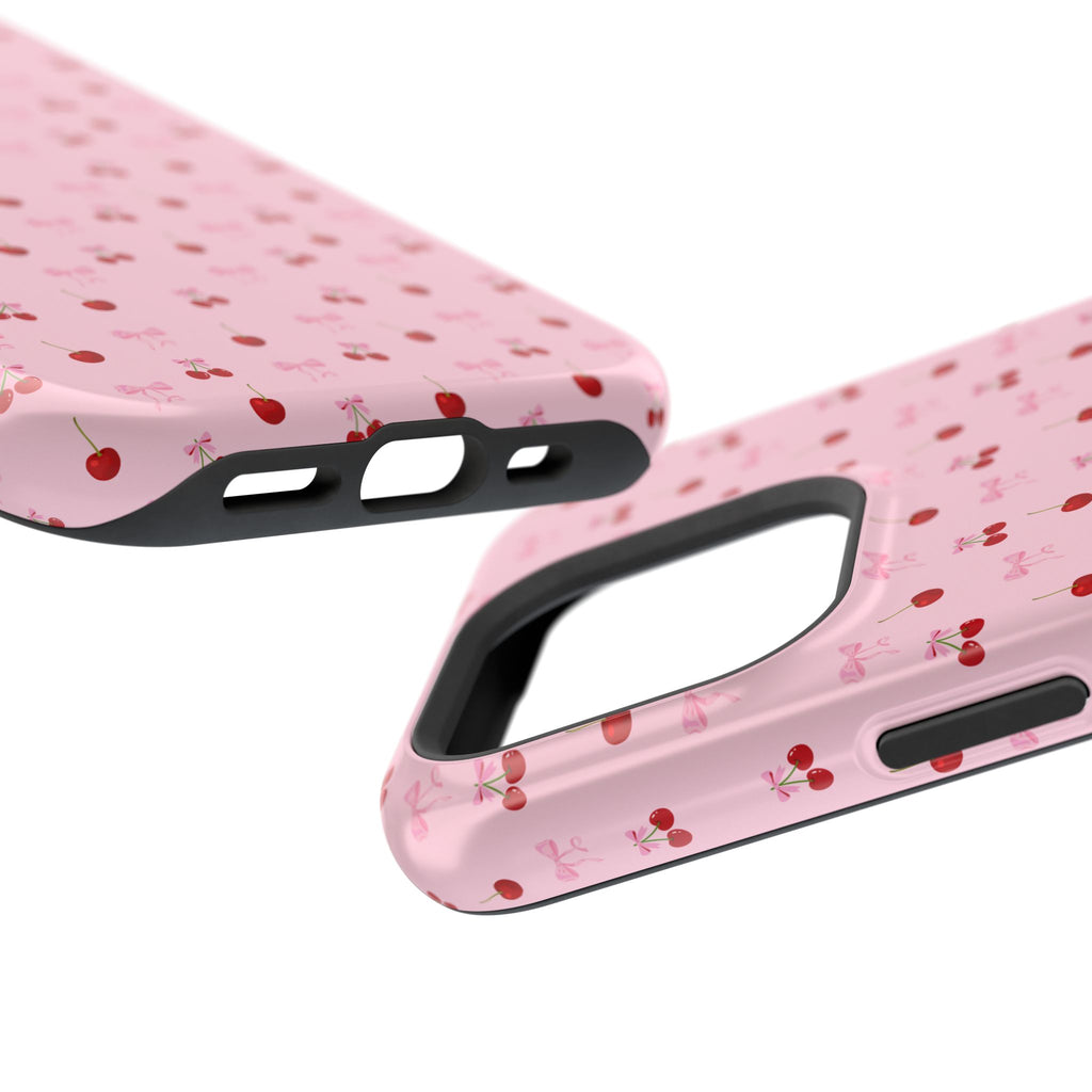 Cherry-Bow Pattern Impact-Resistant Phone Case