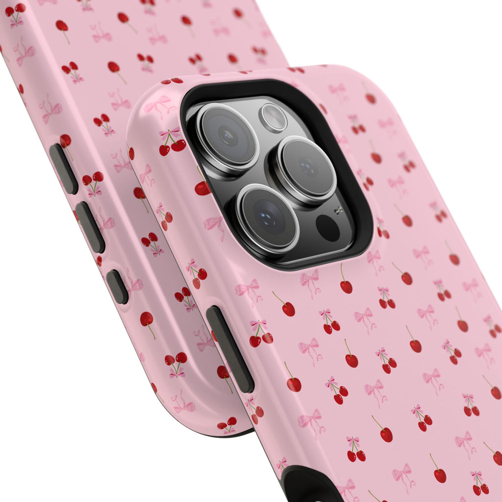 Cherry-Bow Pattern Impact-Resistant Phone Case