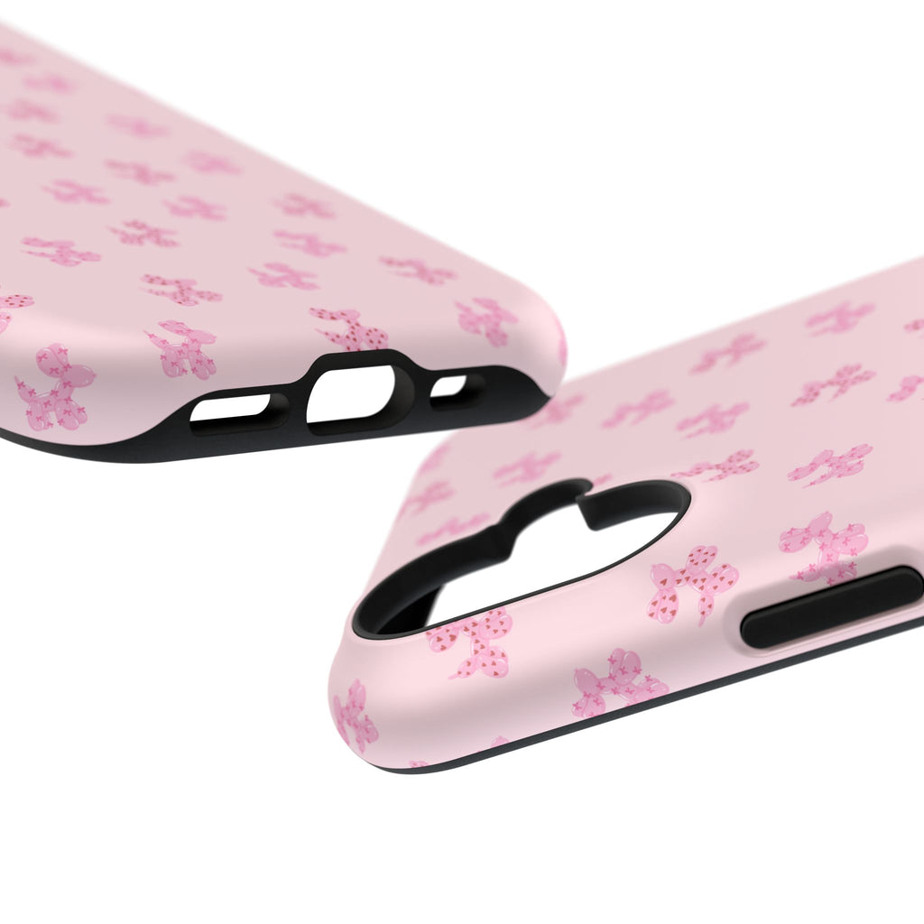 Pink Dog Bow's Cute Pattern Impact-Resistant Phone Case