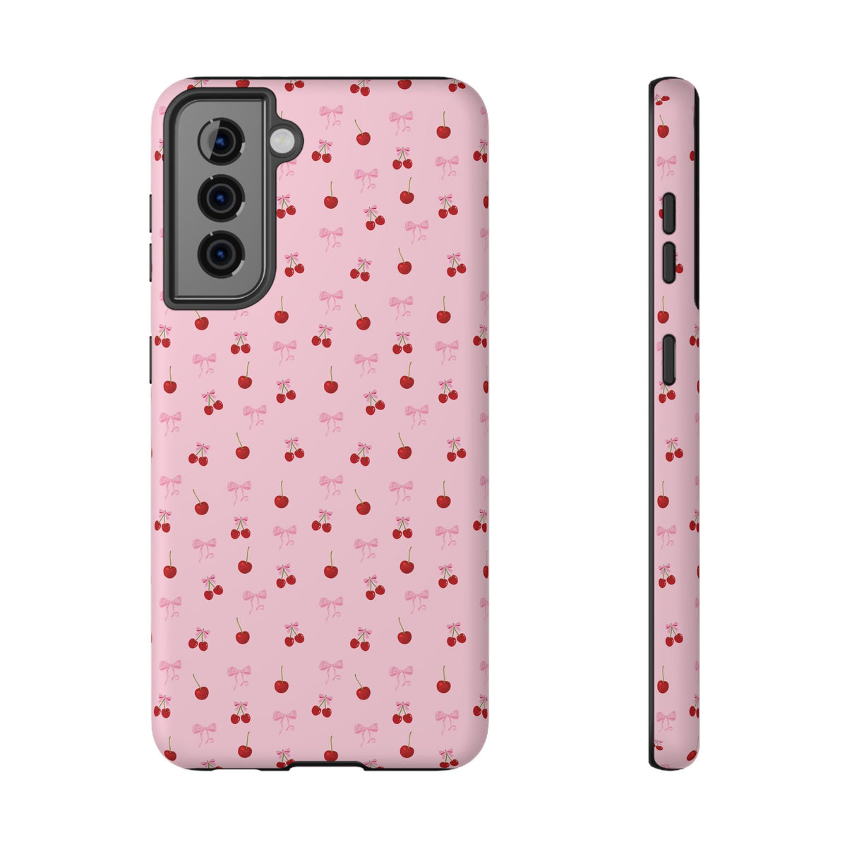 Cherry-Bow Pattern Impact-Resistant Phone Case