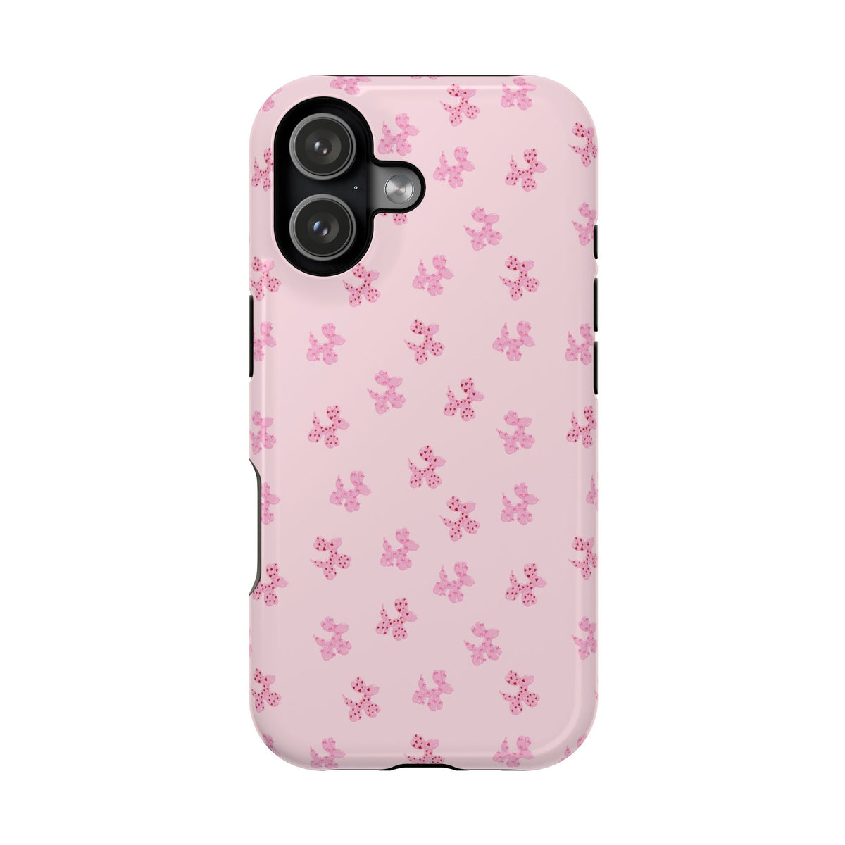 Pink Dog Bow's Cute Pattern Impact-Resistant Phone Case