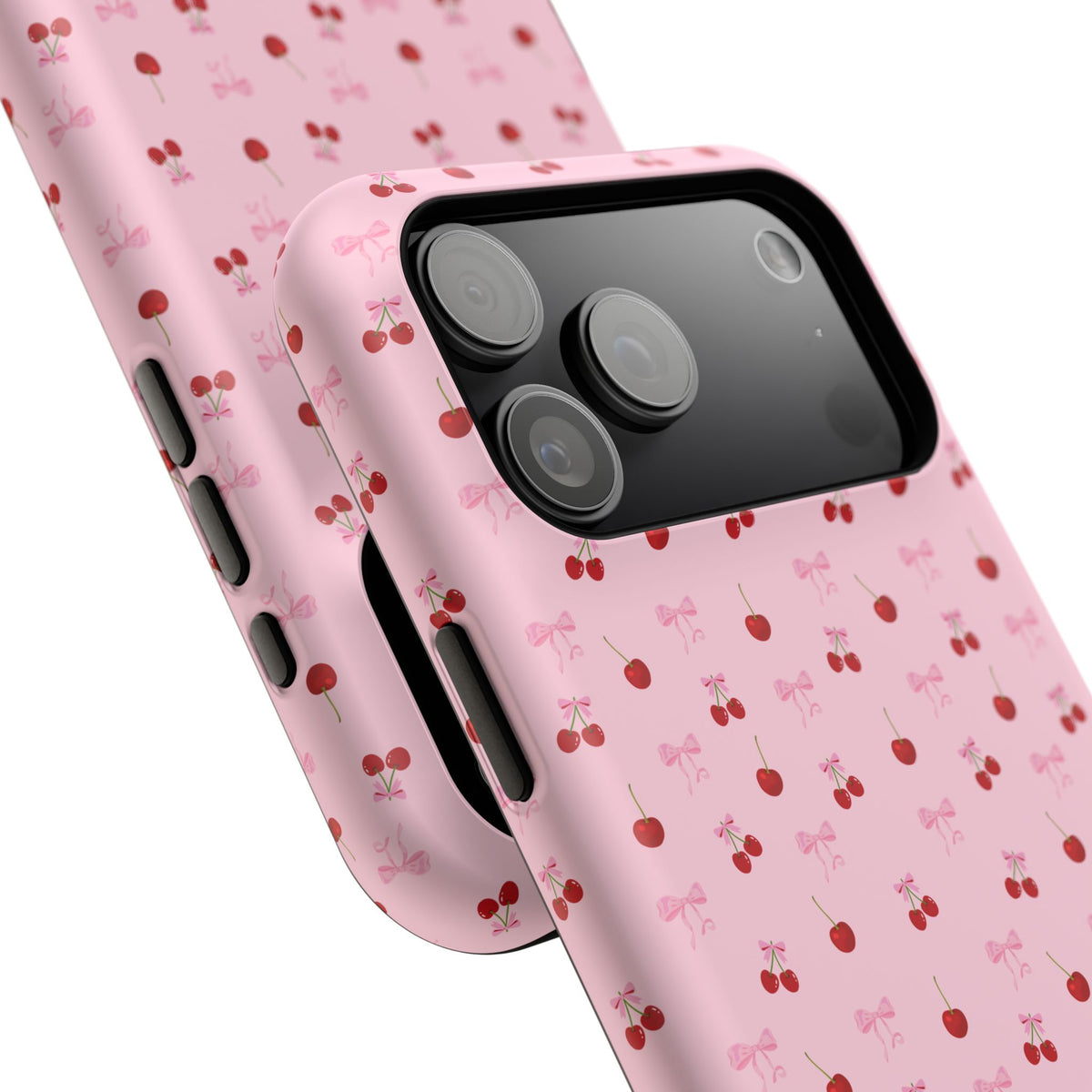 Cherry-Bow Pattern Impact-Resistant Phone Case