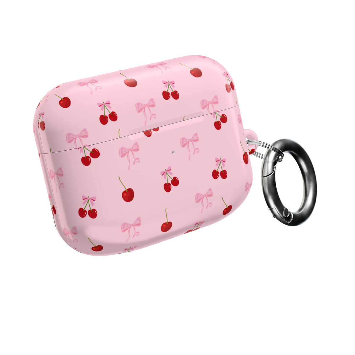 Cherry Bow AirPod Case — Cute Pink Cherry Pattern AirPods Pro Cover