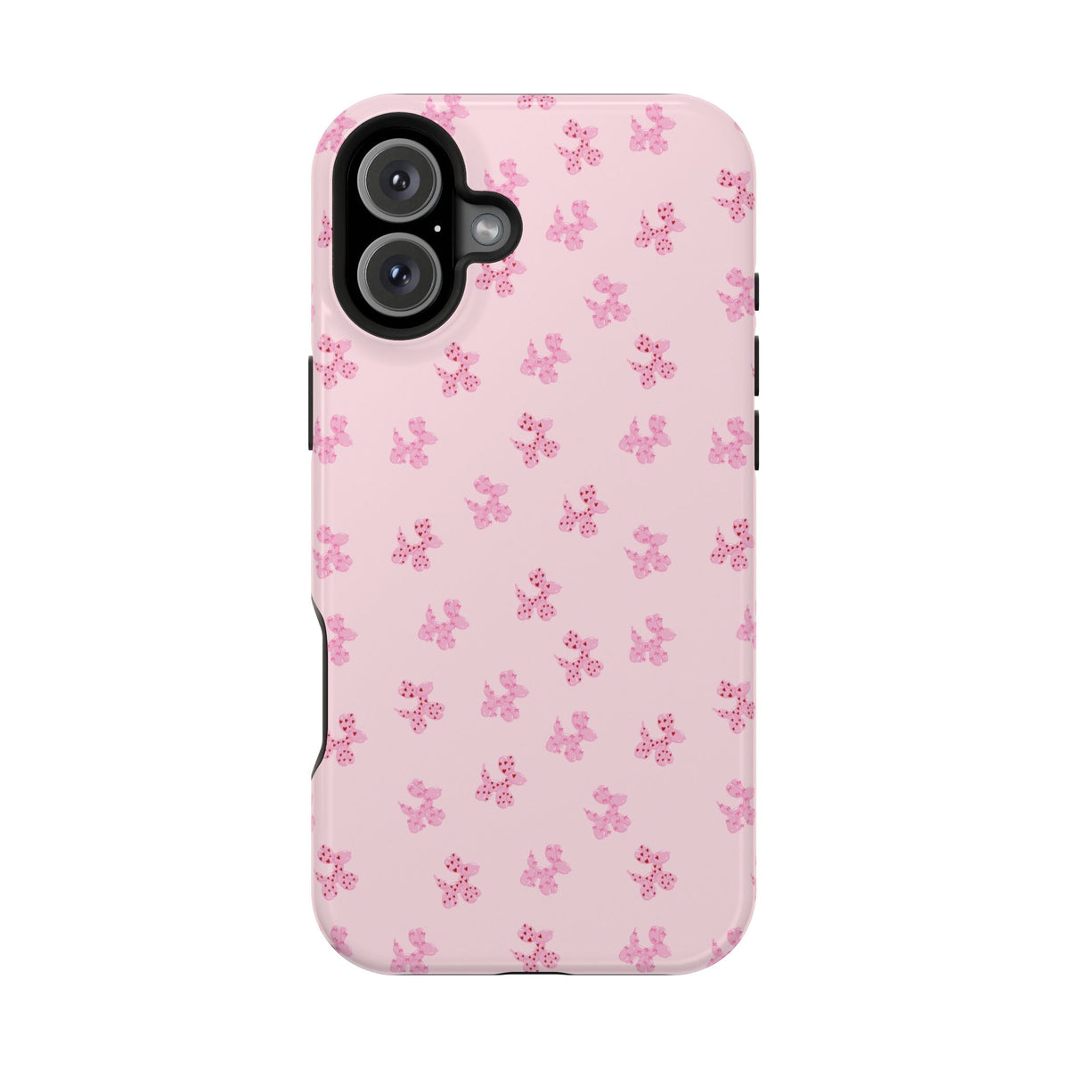Pink Dog Bow's Cute Pattern Impact-Resistant Phone Case