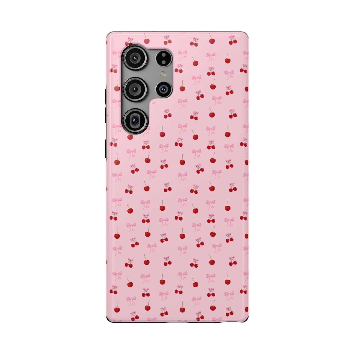 Cherry-Bow Pattern Impact-Resistant Phone Case