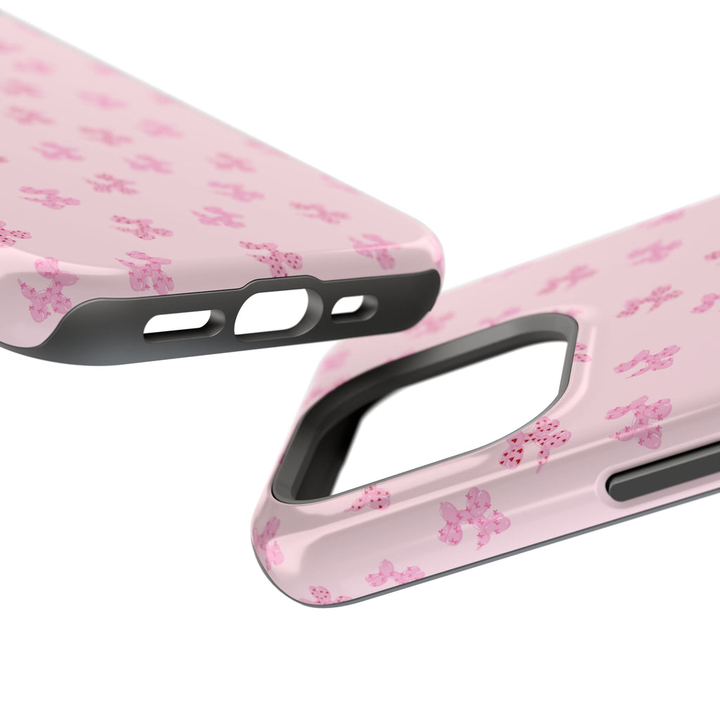 Pink Dog Bow's Cute Pattern Impact-Resistant Phone Case