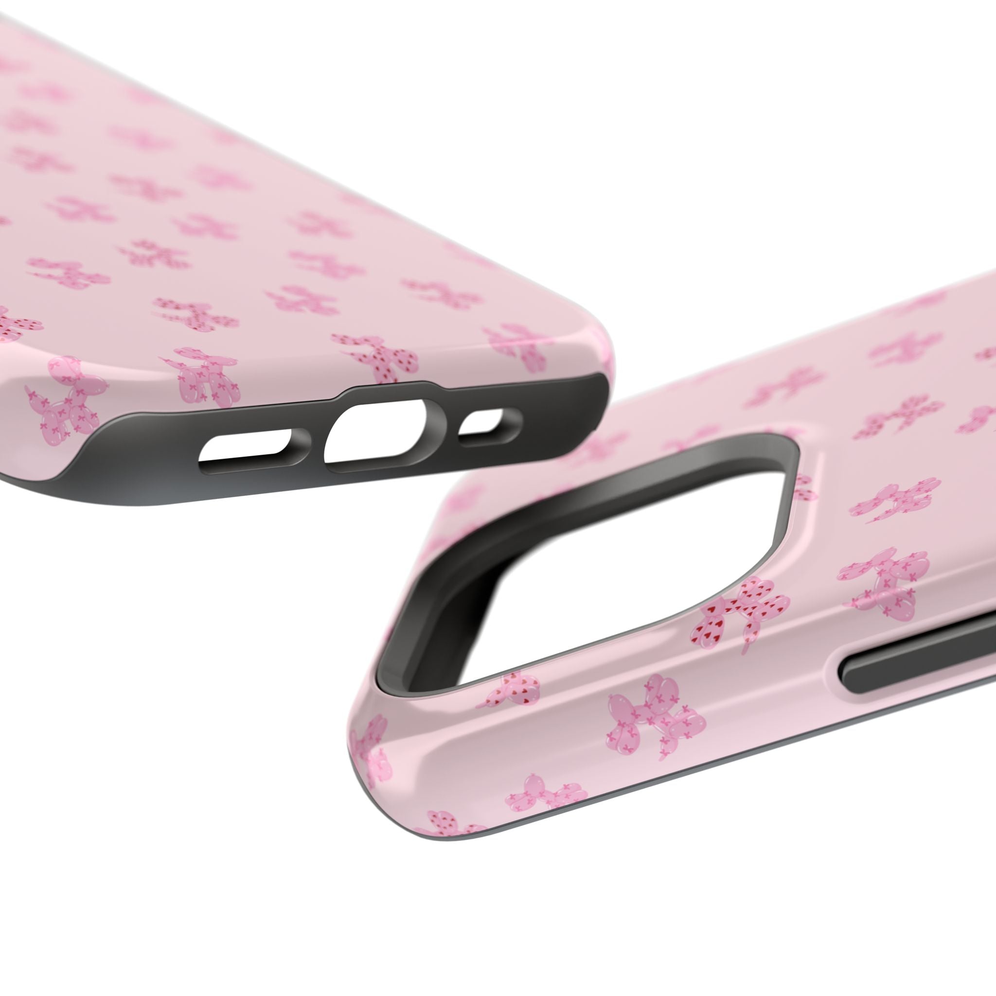 Pink Dog Bow's Cute Pattern Impact-Resistant Phone Case