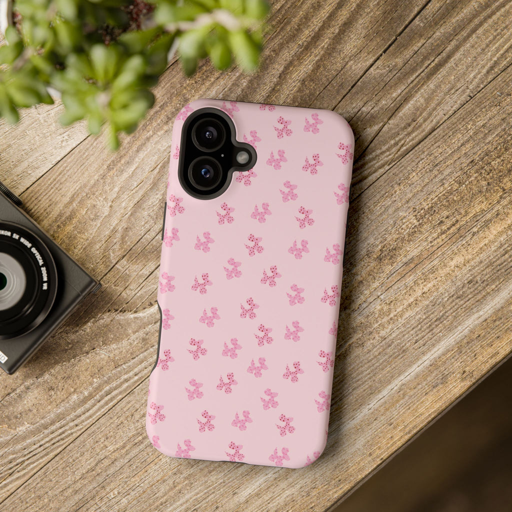 Pink Dog Bow's Cute Pattern Impact-Resistant Phone Case