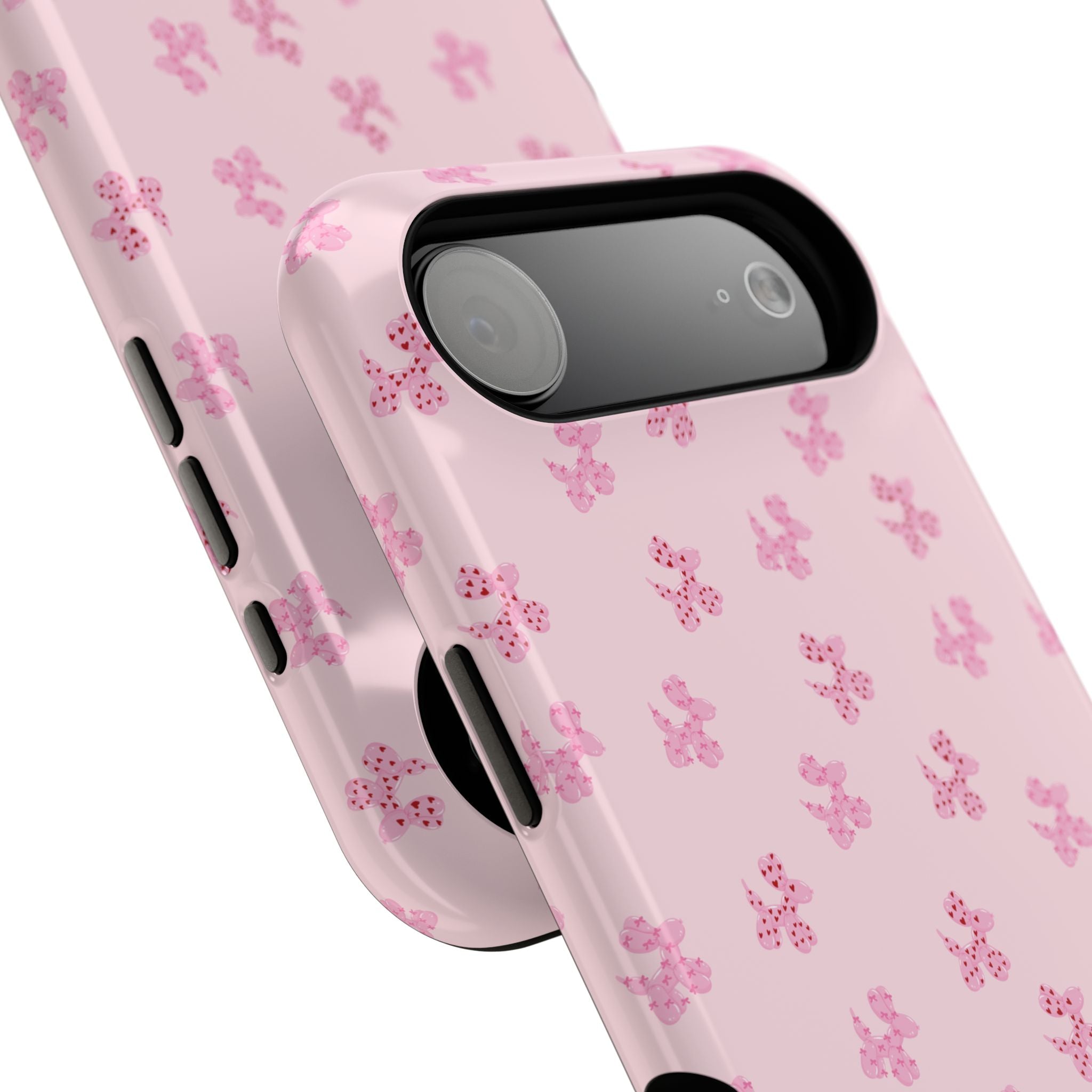 Pink Dog Bow's Cute Pattern Impact-Resistant Phone Case