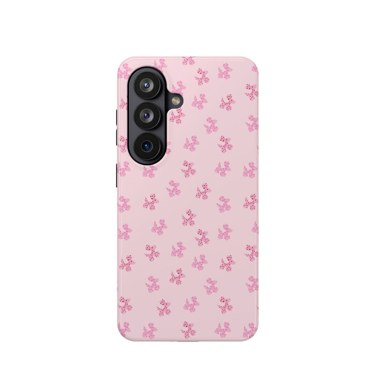Pink Dog Bow's Cute Pattern Impact-Resistant Phone Case
