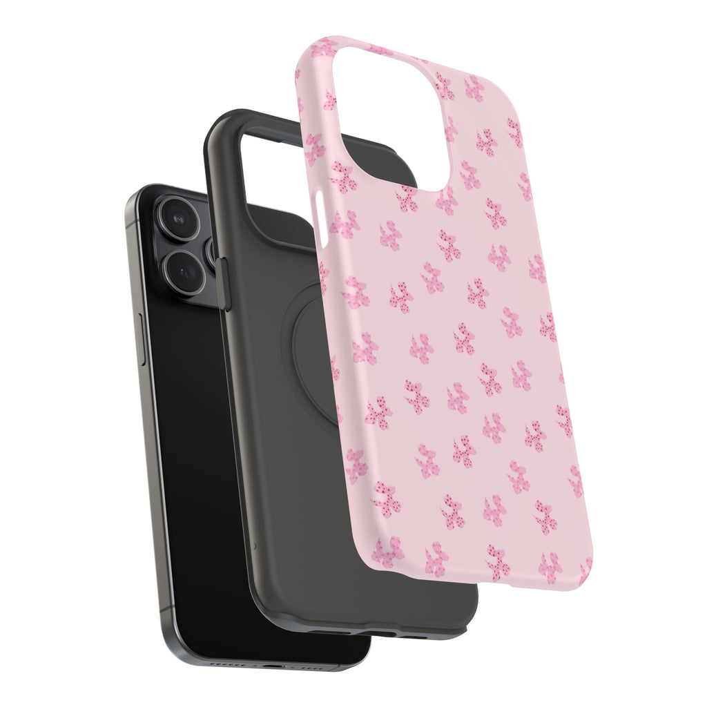 Pink Dog Bow's Cute Pattern Impact-Resistant Phone Case