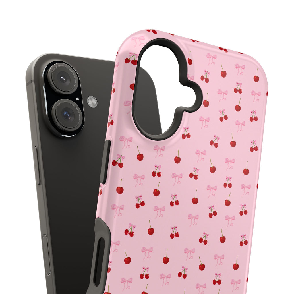 Cherry-Bow Pattern Impact-Resistant Phone Case