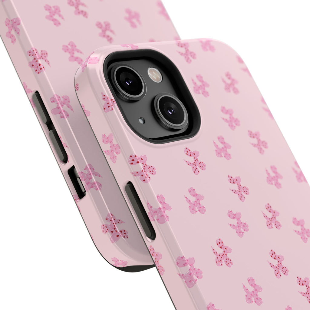 Pink Dog Bow's Cute Pattern Impact-Resistant Phone Case