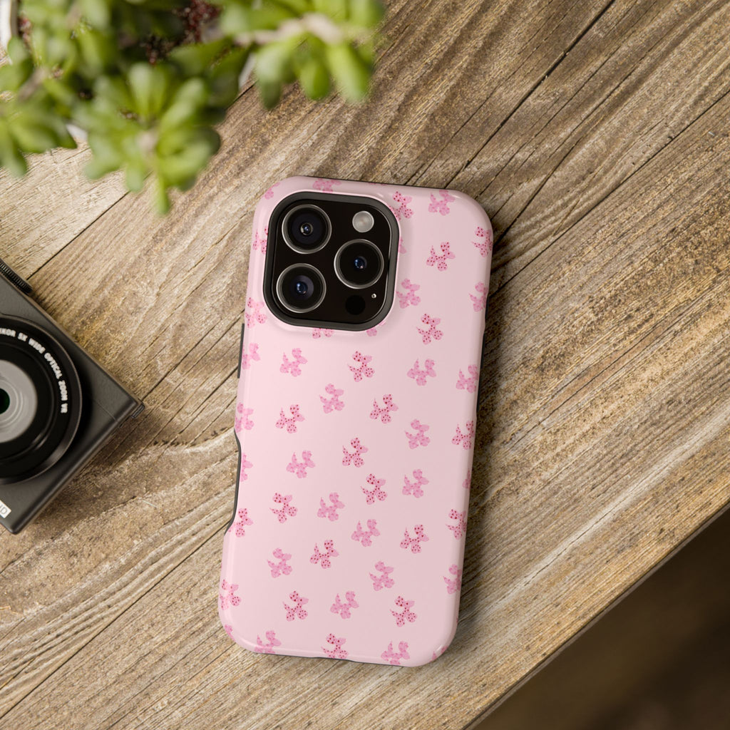 Pink Dog Bow's Cute Pattern Impact-Resistant Phone Case