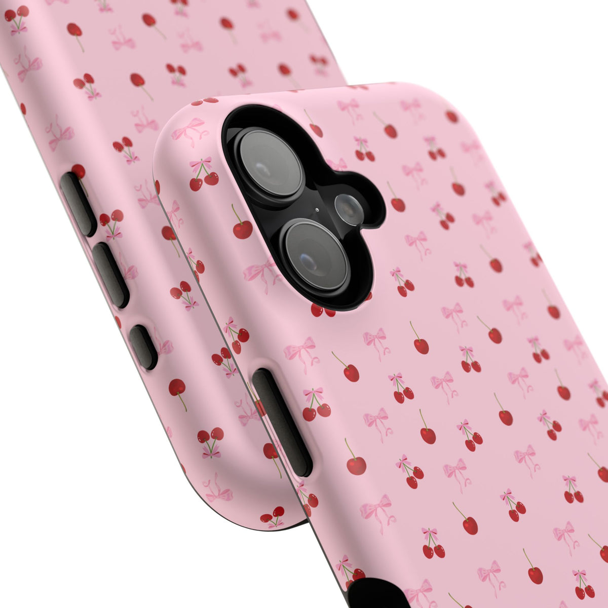 Cherry-Bow Pattern Impact-Resistant Phone Case
