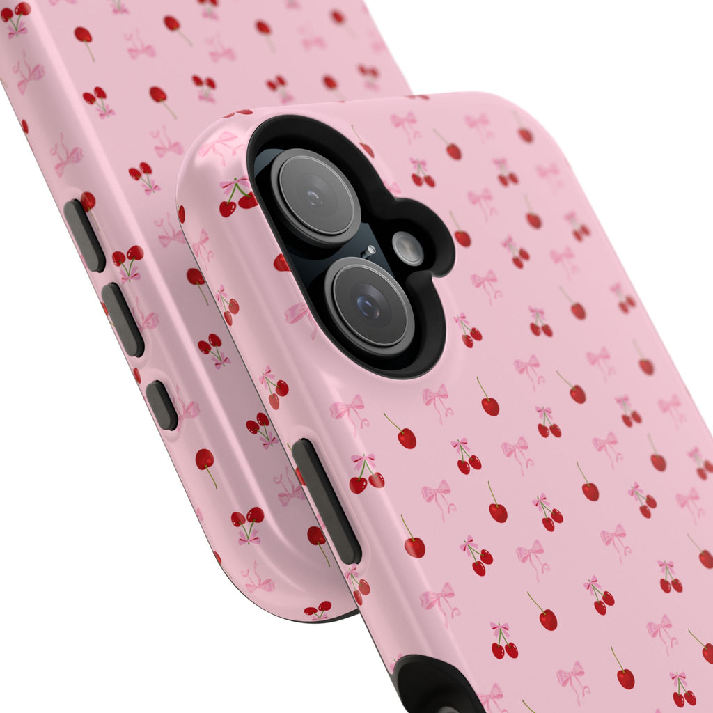 Cherry-Bow Pattern Impact-Resistant Phone Case