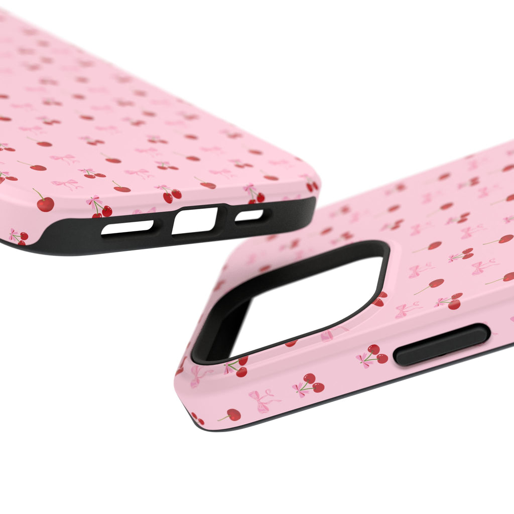 Cherry-Bow Pattern Impact-Resistant Phone Case