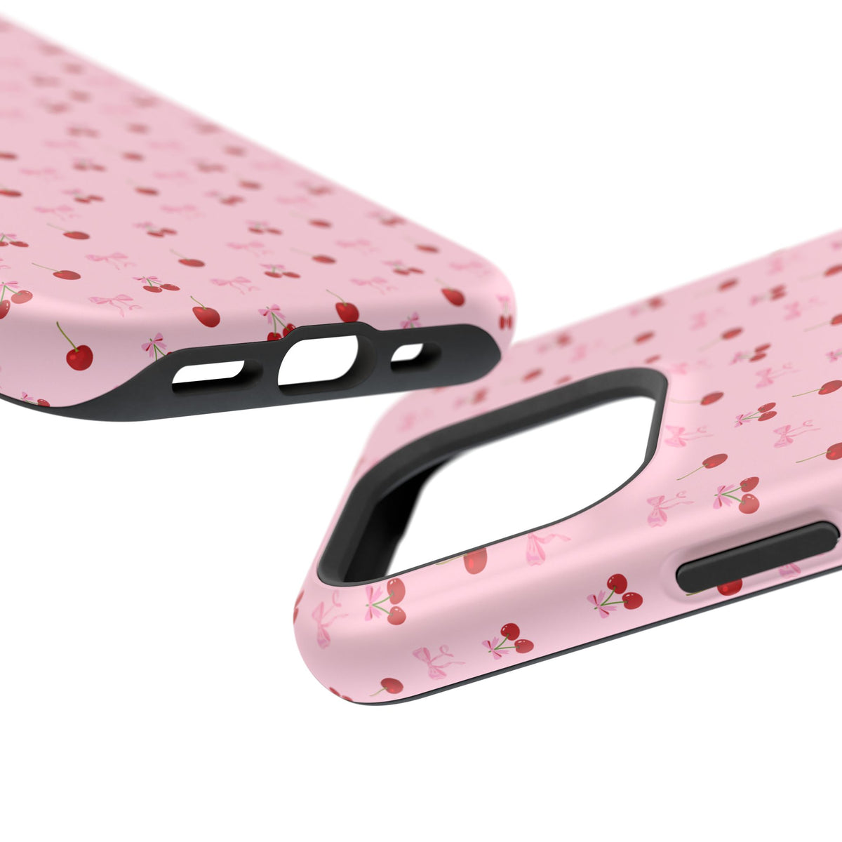 Cherry-Bow Pattern Impact-Resistant Phone Case