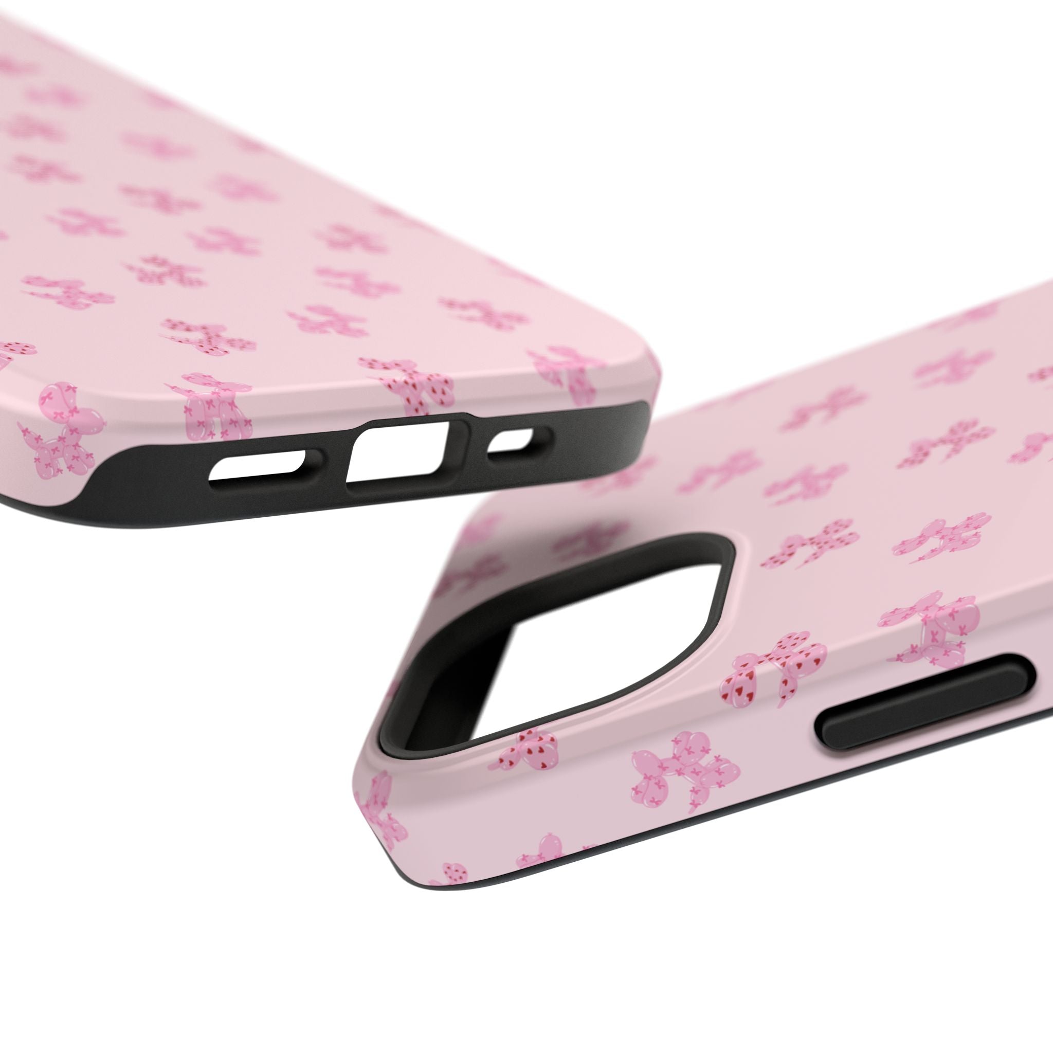 Pink Dog Bow's Cute Pattern Impact-Resistant Phone Case