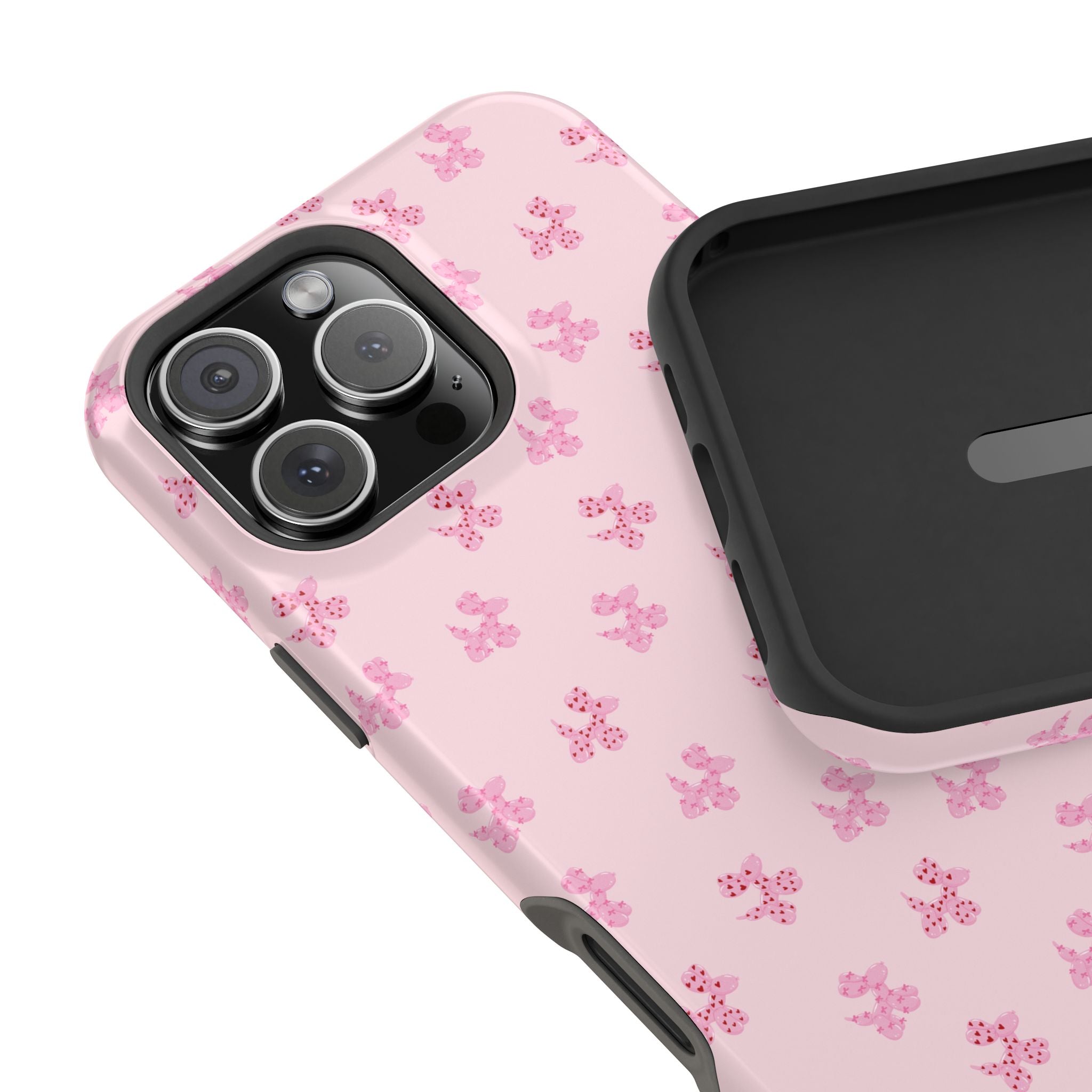 Pink Dog Bow's Cute Pattern Impact-Resistant Phone Case