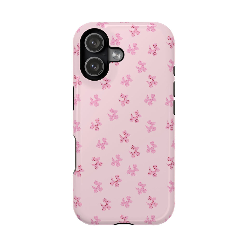 Pink Dog Bow's Cute Pattern Impact-Resistant Phone Case