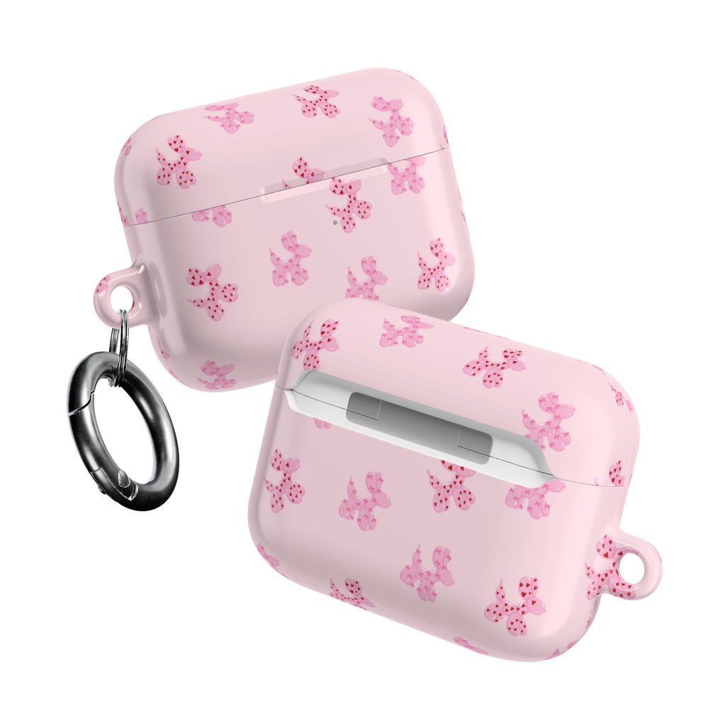 Pink Dog Bow's Cute Pattern AirPod Case Protective Silicone Cover