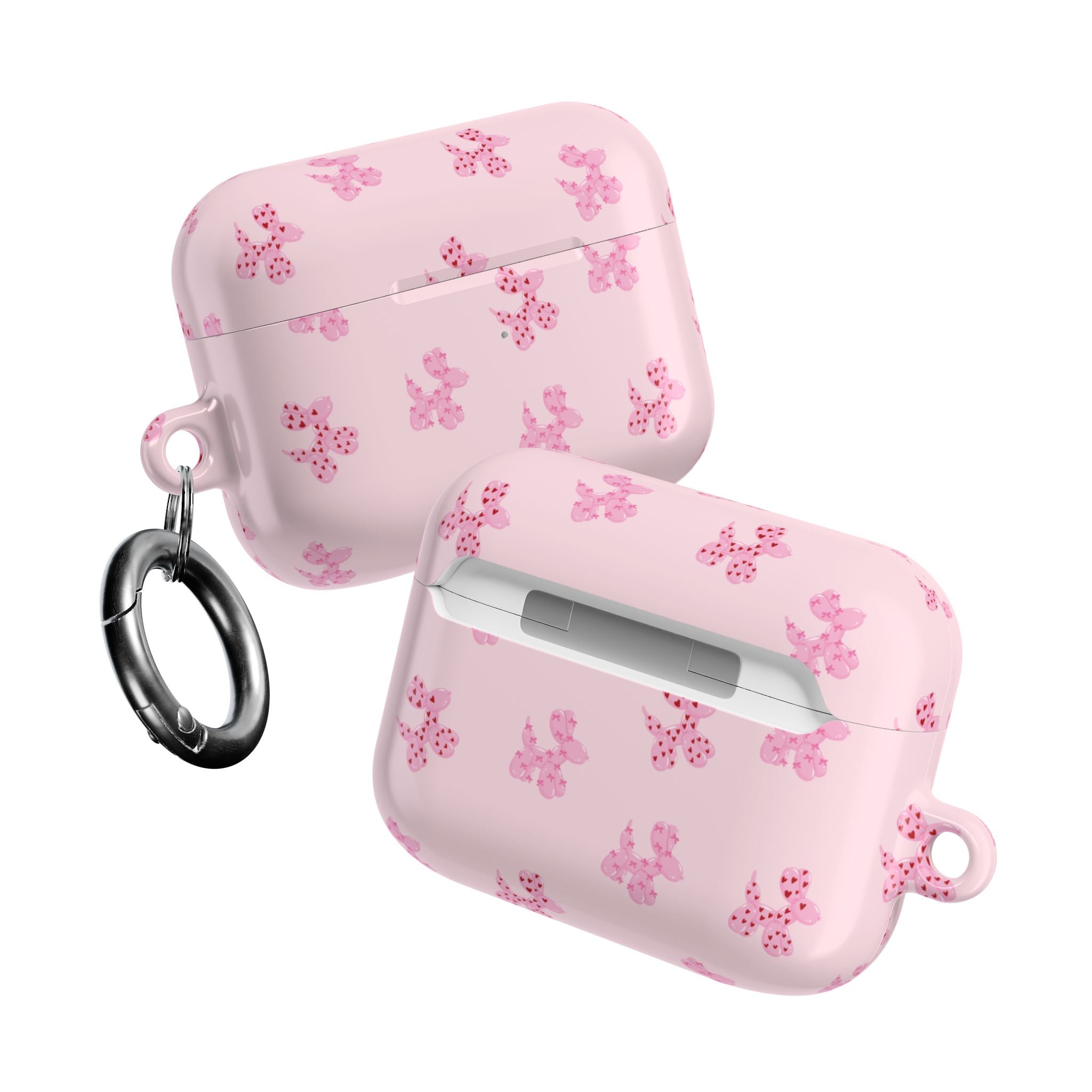Pink Dog Bow's Cute Pattern AirPod Case Protective Silicone Cover