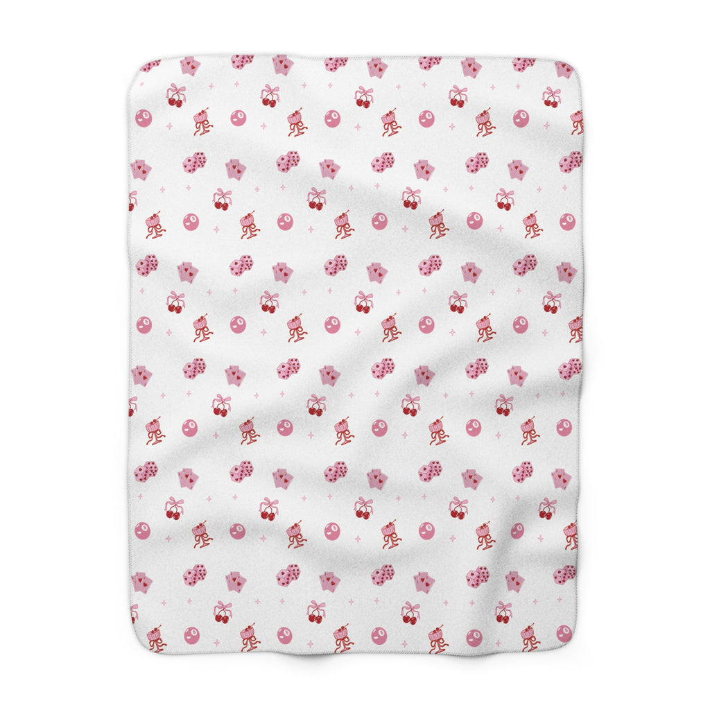 Cute Pink Coquette Sherpa Fleece Blanket