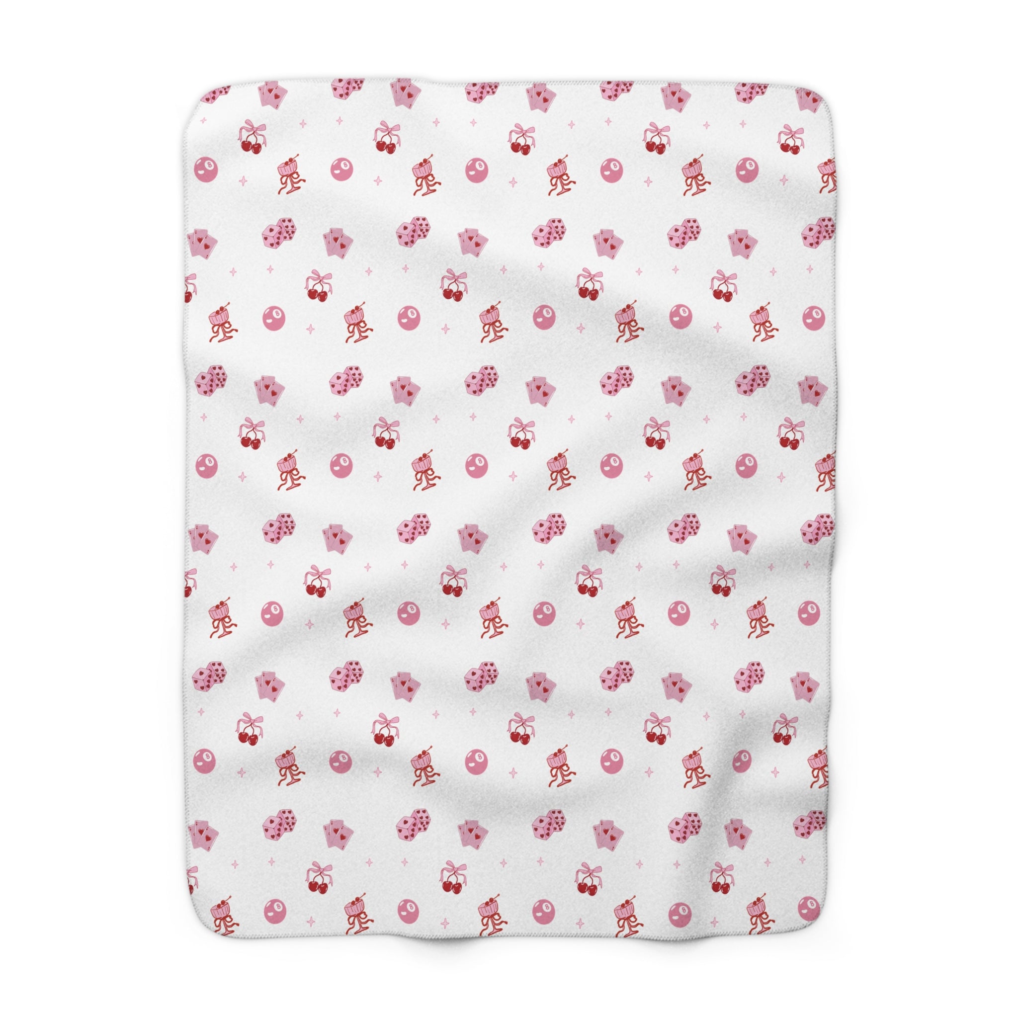 Cute Pink Coquette Sherpa Fleece Blanket
