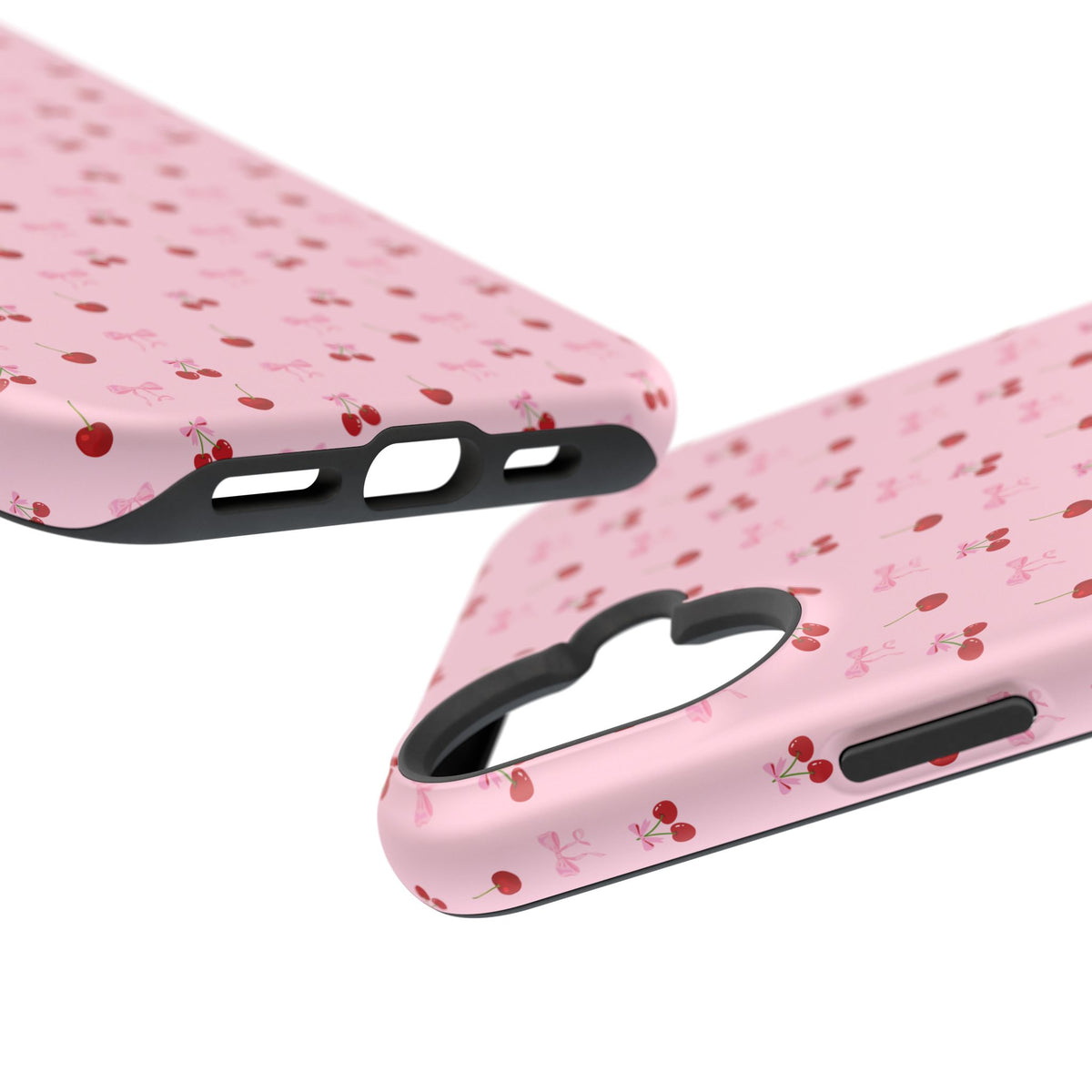 Cherry-Bow Pattern Impact-Resistant Phone Case