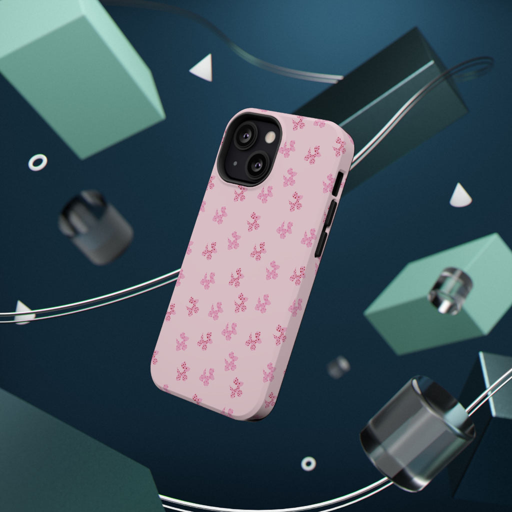 Pink Dog Bow's Cute Pattern Impact-Resistant Phone Case