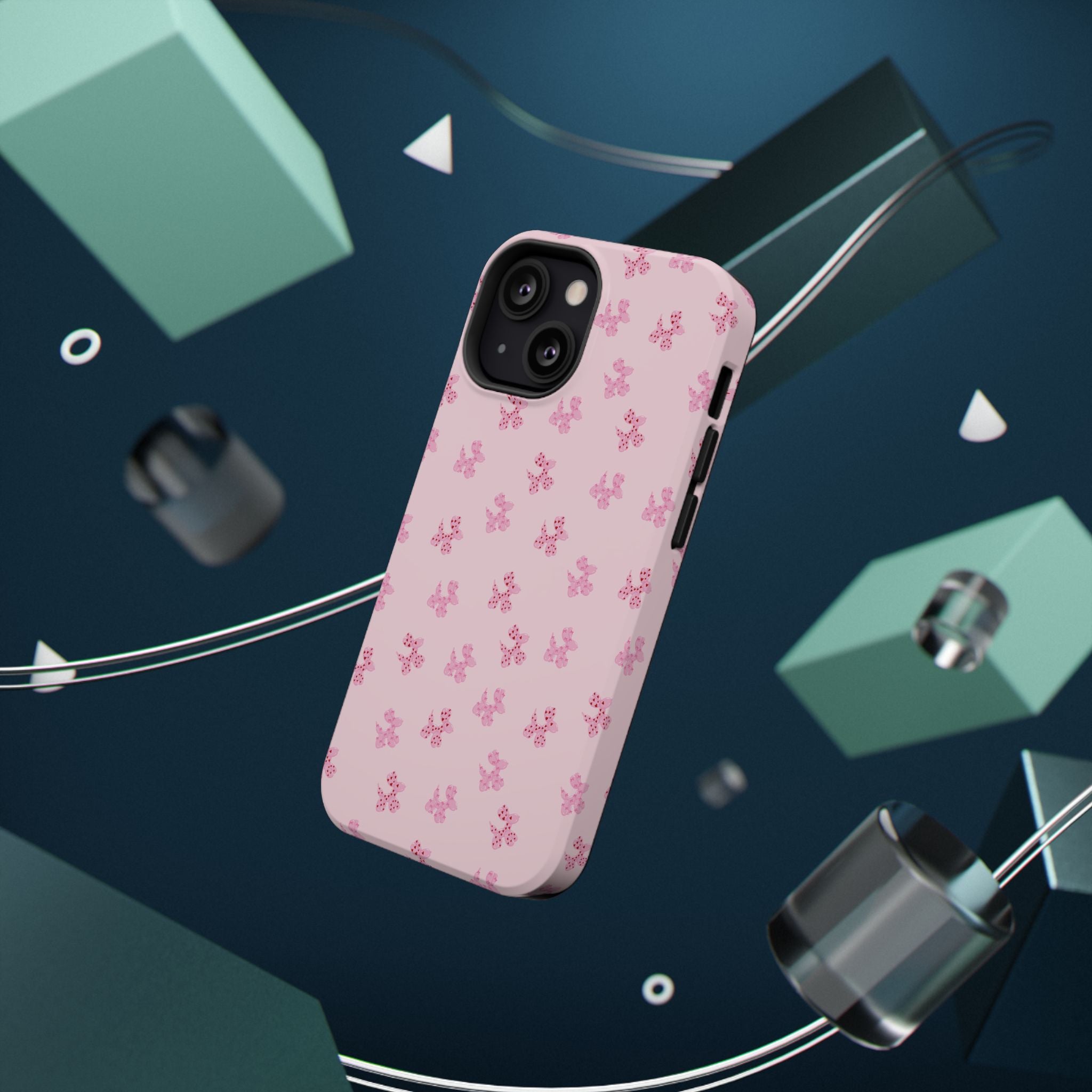 Pink Dog Bow's Cute Pattern Impact-Resistant Phone Case