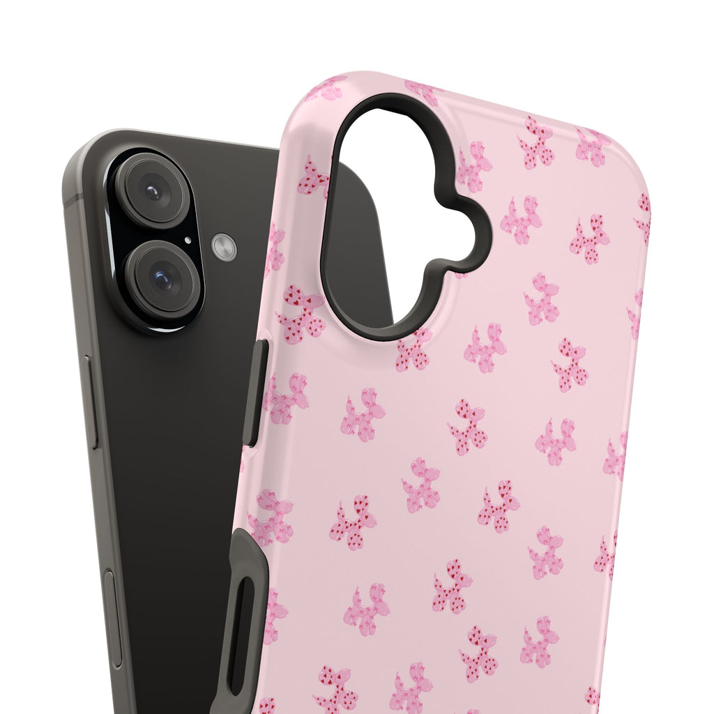 Pink Dog Bow's Cute Pattern Impact-Resistant Phone Case