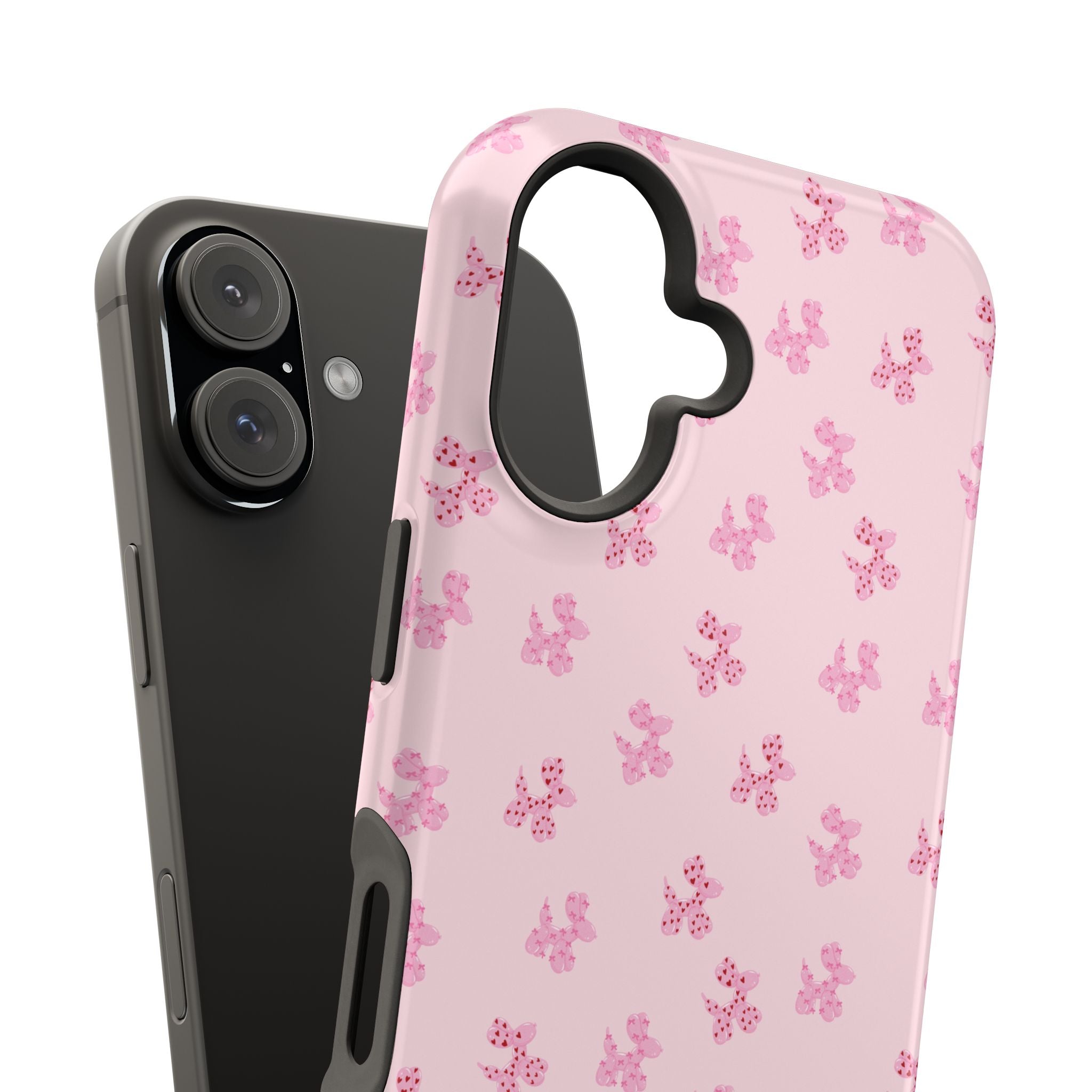 Pink Dog Bow's Cute Pattern Impact-Resistant Phone Case