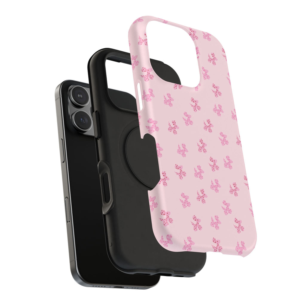Pink Dog Bow's Cute Pattern Impact-Resistant Phone Case