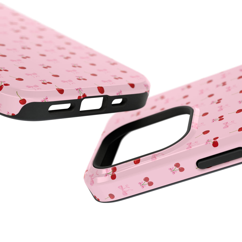 Cherry-Bow Pattern Impact-Resistant Phone Case