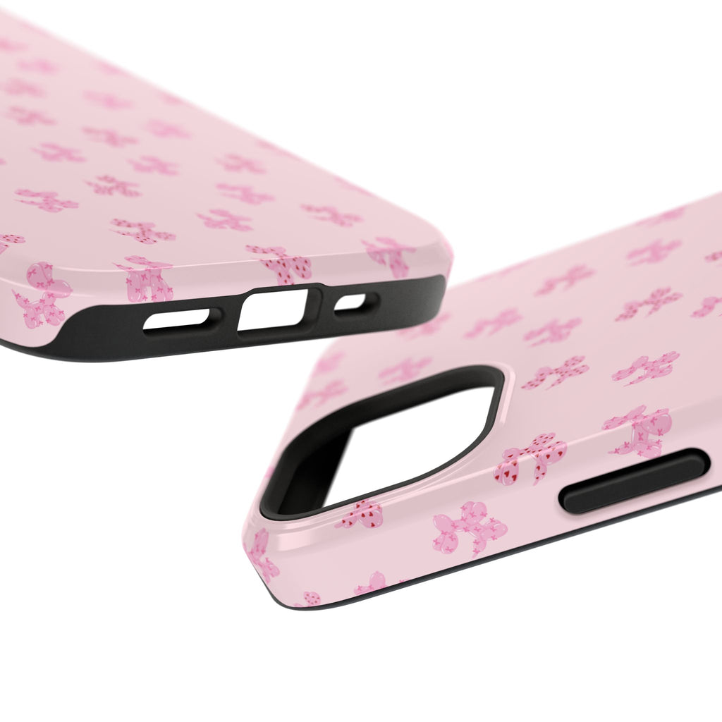 Pink Dog Bow's Cute Pattern Impact-Resistant Phone Case