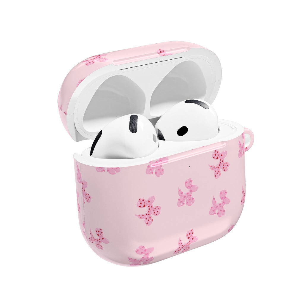 Pink Dog Bow's Cute Pattern AirPod Case Protective Silicone Cover